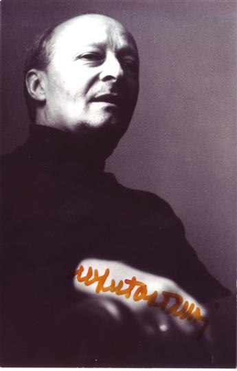 LUTOSLAWSKI, WITOLD. Two items: Small Photograph Signed, WLutoslawski * Typed Letter Signed.